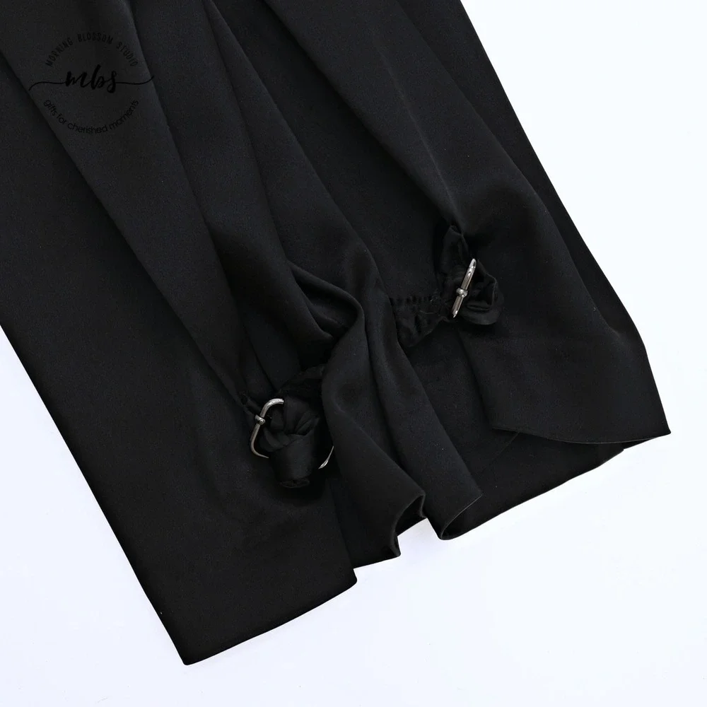 Babaton High-Waist Satin Cargo Pants Cinch Ankles Black Women 4_7